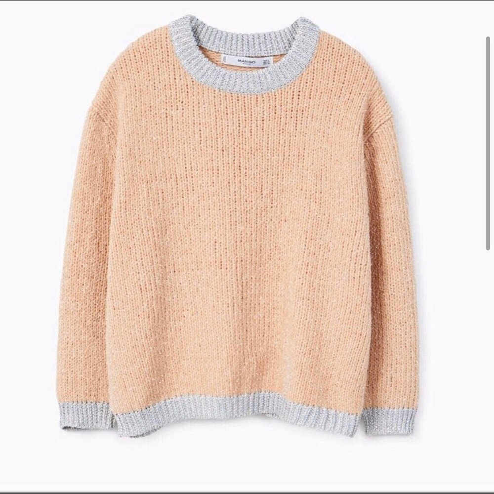 MANGO Pink Metallic sweater